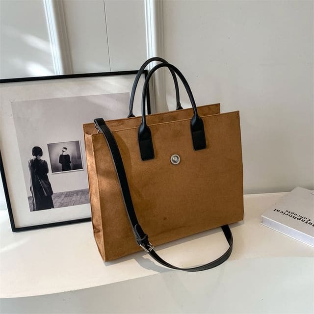 Velvet Tote Bag - Brown / One Size