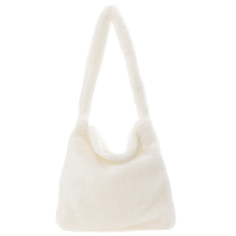 Versatile Fuzzy Handbag - White - Handbags
