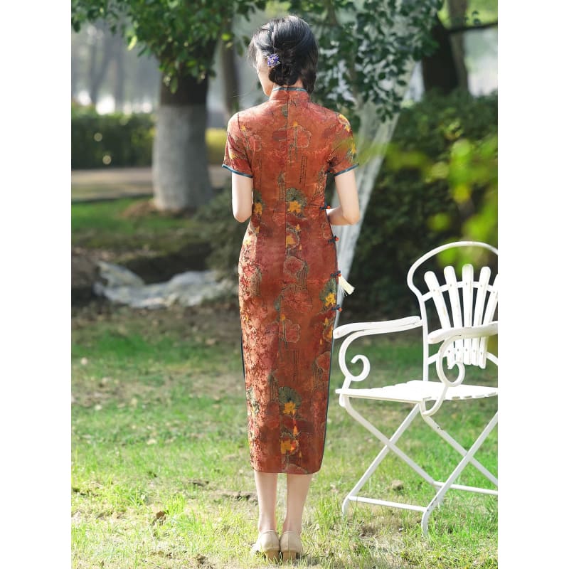 Vintage Autumn Cheongsam Dress - Female Hanfu