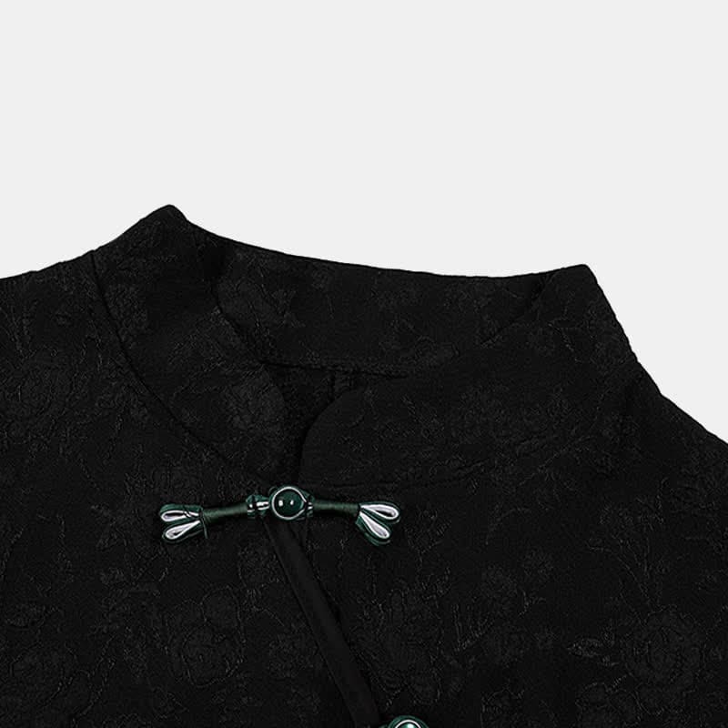 Vintage Black Tassel Shirt High Waist Lace Up Pleated Skirt