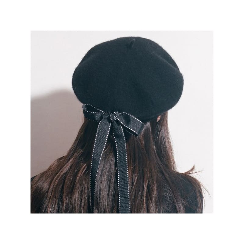 Vintage Bow Beret Hat