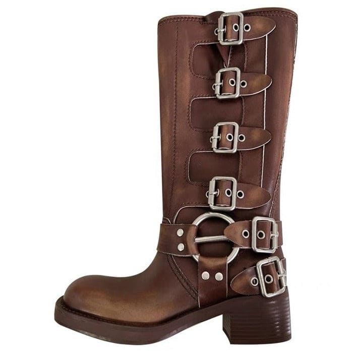 Vintage Buckle Boots - Boots