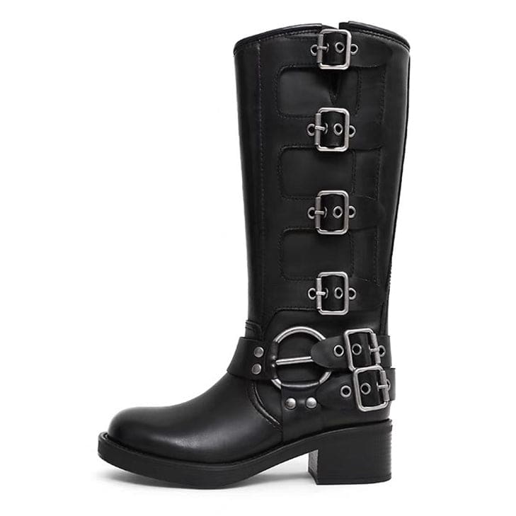 Vintage Buckle Boots - EU34 (US4.0) / Black - Boots