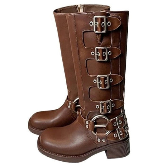 Vintage Buckle Boots - EU34 (US4.0) / Brown - Boots