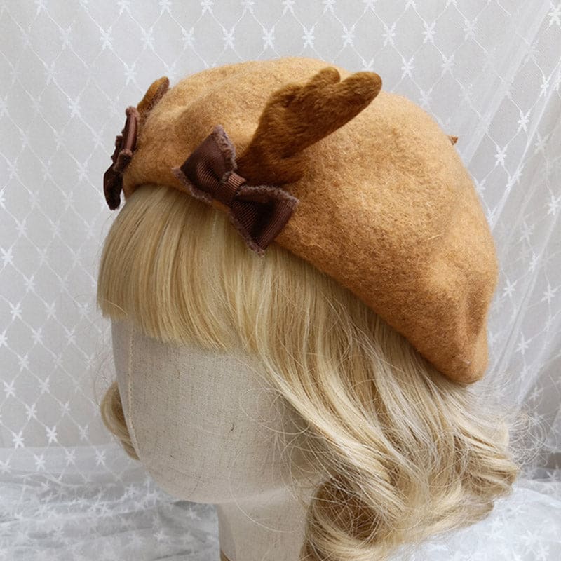 Vintage Deer Ears Lolita Beret Warm