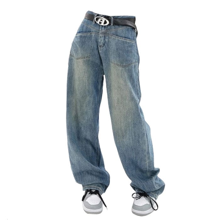 Vintage Denim Wide Jeans - Jeans