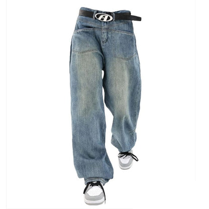 Vintage Denim Wide Jeans - Jeans