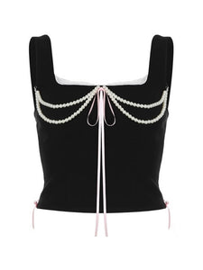 Vintage Elegant Pearl Camisole - long sleeve tops