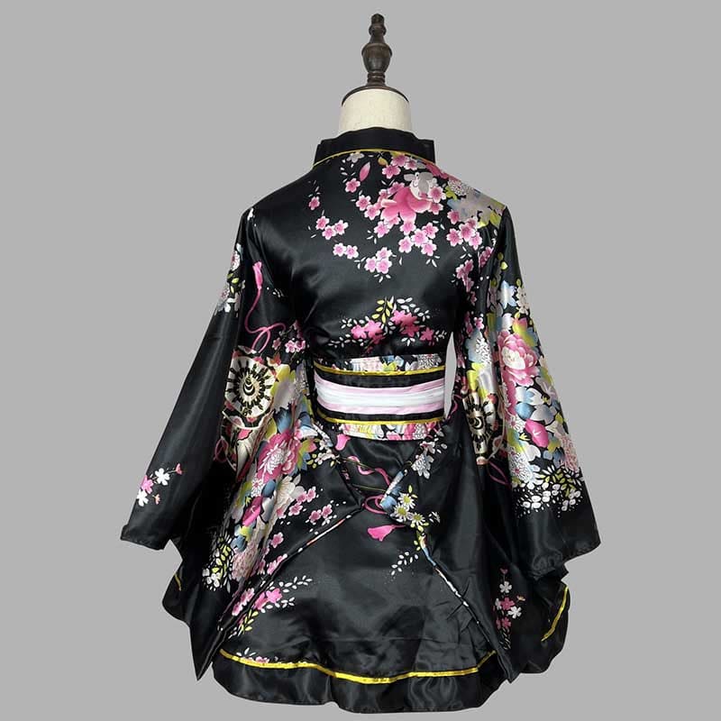 Vintage Flowers Print Kimono Costume