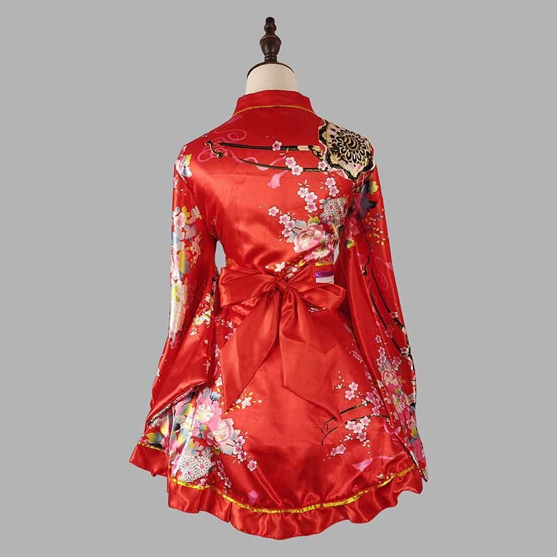 Vintage Flowers Print Kimono Costume