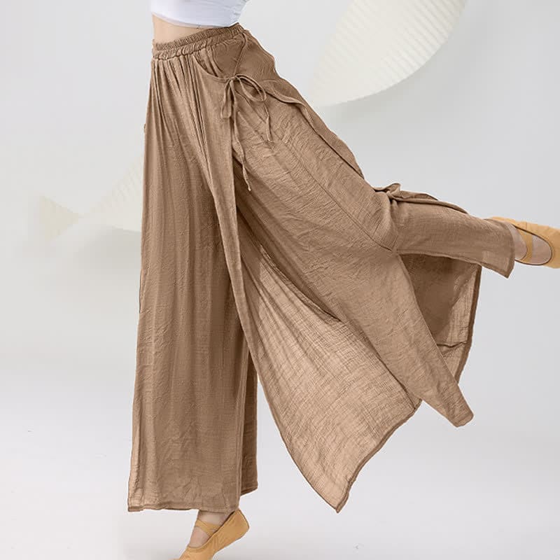 Vintage Flowy Split Wide Leg Casual Pants