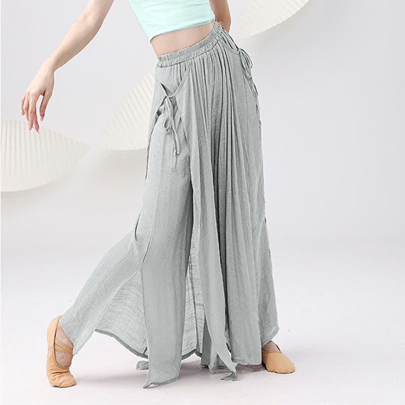 Vintage Flowy Split Wide Leg Casual Pants