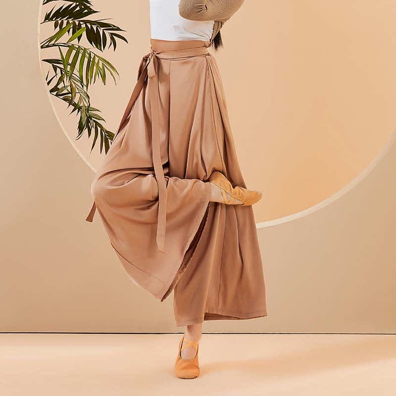 Vintage High Waist Flowy Wide Leg Casual Pants