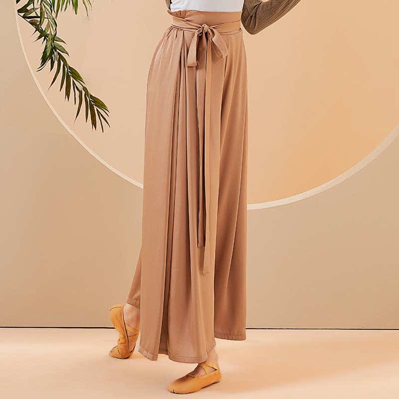 Vintage High Waist Flowy Wide Leg Casual Pants