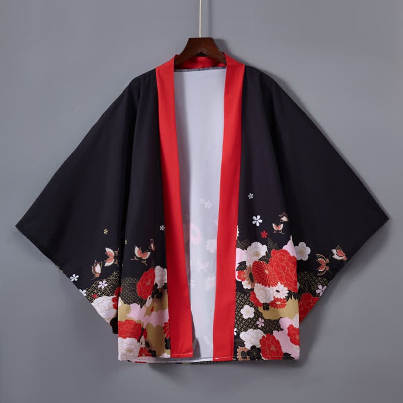 Vintage Paper Crane Blossom Print Cardigan Outerwear