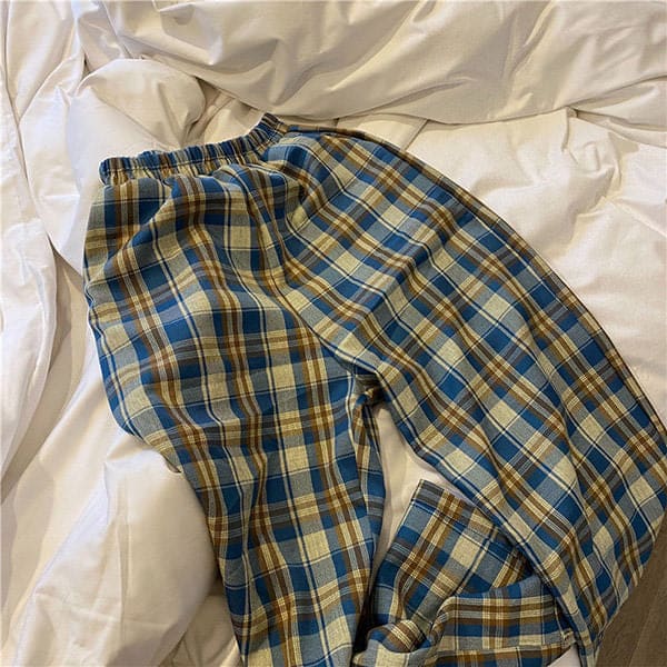 Vintage Plaid Trousers - Pants