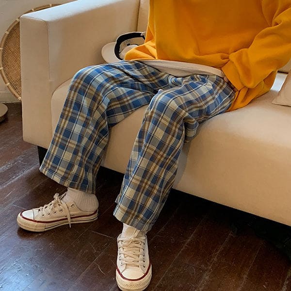 Vintage Plaid Trousers - Pants