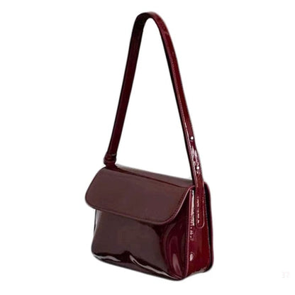 Vintage Red Lacquered Bag - Standart / Red - Handbags