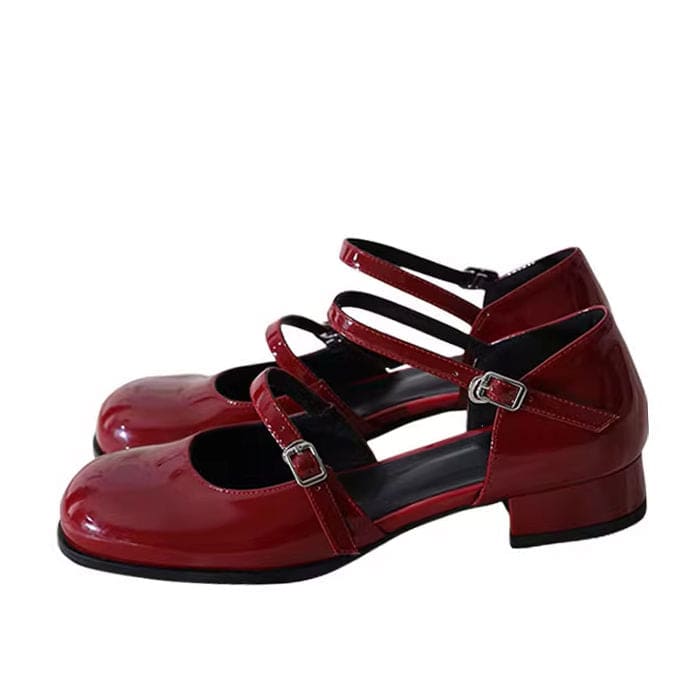 Vintage Red Mary Jane Sandals - EU35 (US5.0) / Red - Shoes
