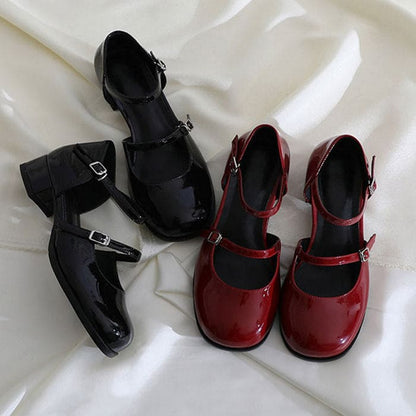 Vintage Red Mary Jane Sandals - Shoes