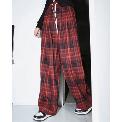 Vintage Red Plaid Pants - Pants