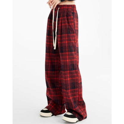 Vintage Red Plaid Pants - Pants