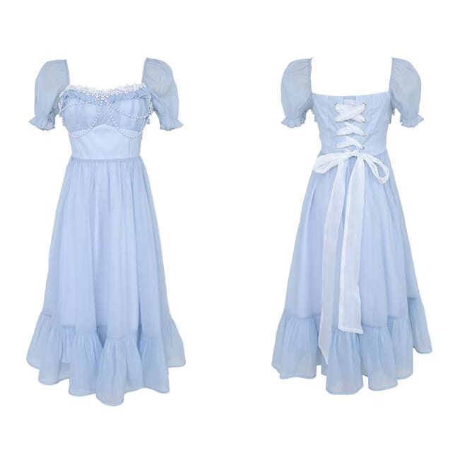 Vintage Romantic Pearl Princess Dress SP17453 - Harajuku Kawaii Fashion Anime Clothes Fashion Store - SpreePicky