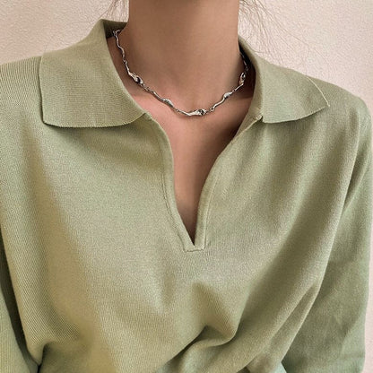 Vintage Sliver Necklace - Standart / Silver - Necklace