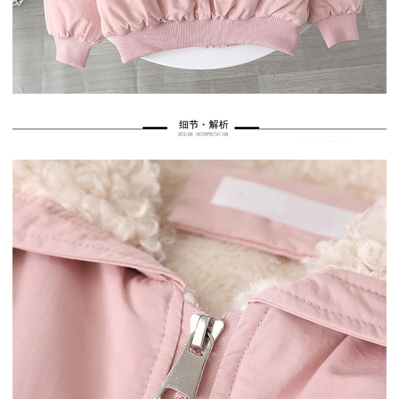 Warm Fleece Candy-colored Tooling Wool Collar Imitation