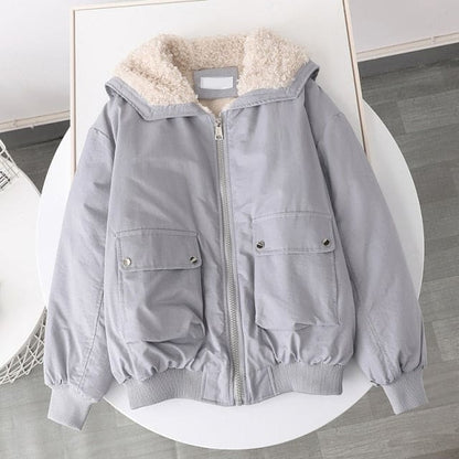 Warm Fleece Candy-colored Tooling Wool Collar Imitation