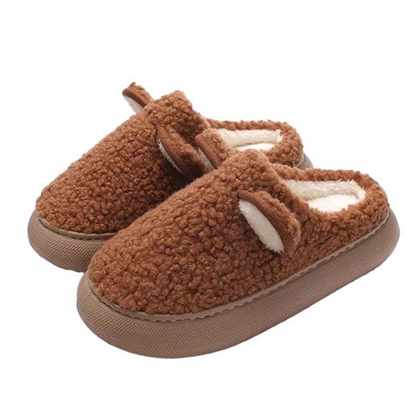 Warm Teddy Plush Slippers - Slippers