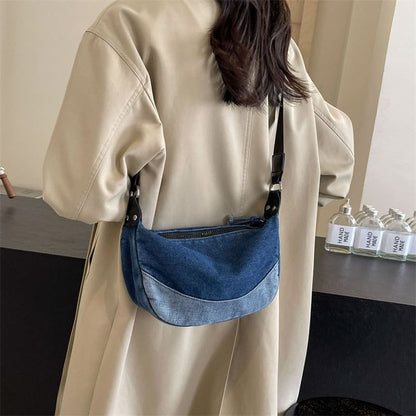 Washed Denim Crossbody Bag