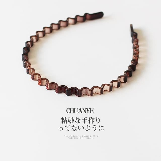 Wavy Alloy Headband - 04# - Brown / One Size