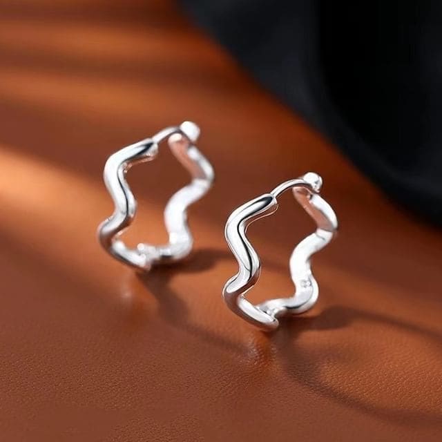 Wavy Alloy Hoop Earring