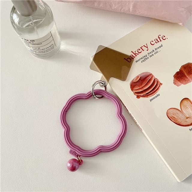 Wavy Hoop Phone Strap with Lanyard Pad - B9 - Grayish