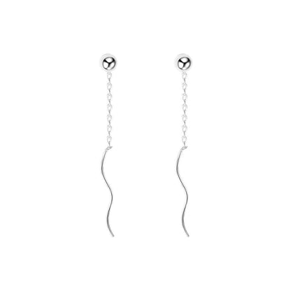 Wavy Sterling Silver Dangle Earring