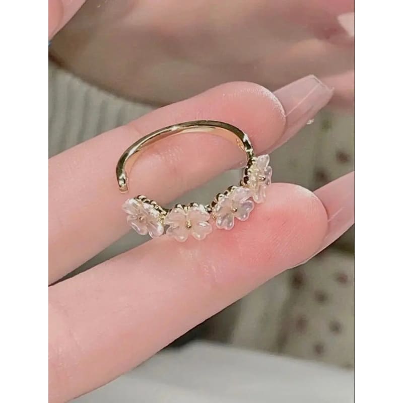 Kawaii Aesthetic Y2K Cute Fairy White Botanical Rings MK Kawaii Store