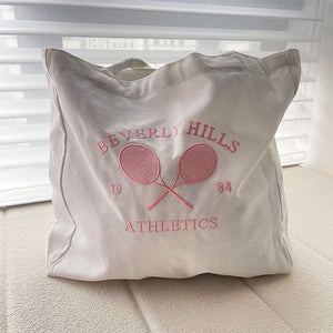 White Canvas Tennis Tote Bag - Standart / White - Bags
