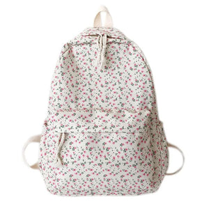 White Casual Floral Backpack - Standart / 2 - Backpacks