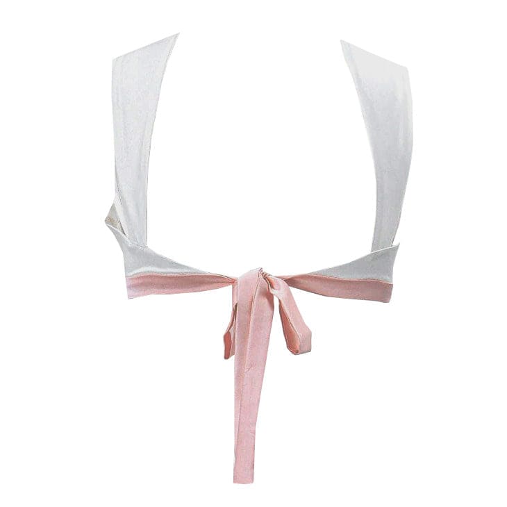 White Elegant Satin Bow Tie Top - Tops