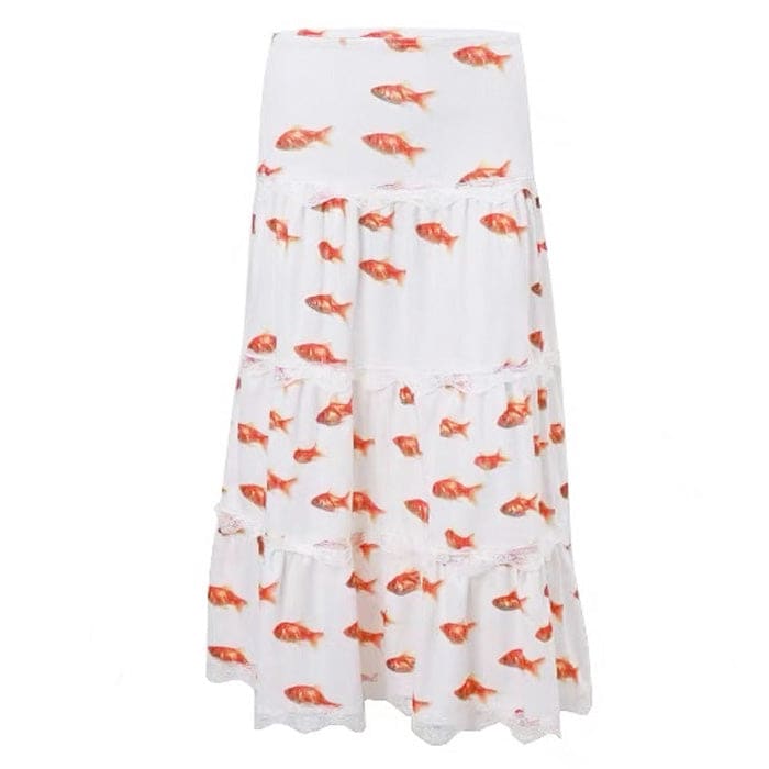 White Fish Maxi Skirt - Skirt