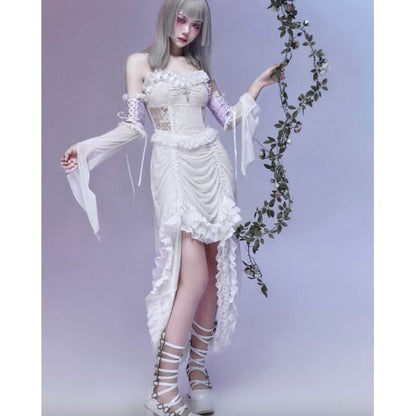 White Gothic Halloween Jumper Skirt - Lolita JSK