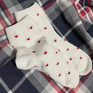 White Heart Soft Socks - White - Socks
