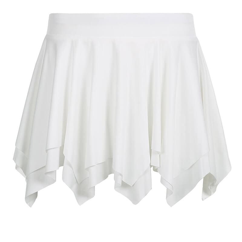 White Irregular Mini Skirt - White / S - mini skirts