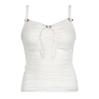 White Lace Flower Cami Top - Camisoles & Tank tops