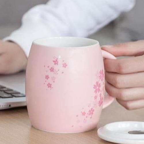 White/Pink Pastel Cute Sakura Mug Cup MK16049 - cup