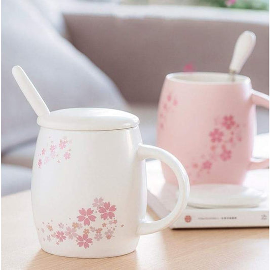 White/Pink Pastel Cute Sakura Mug Cup MK16049 - cup