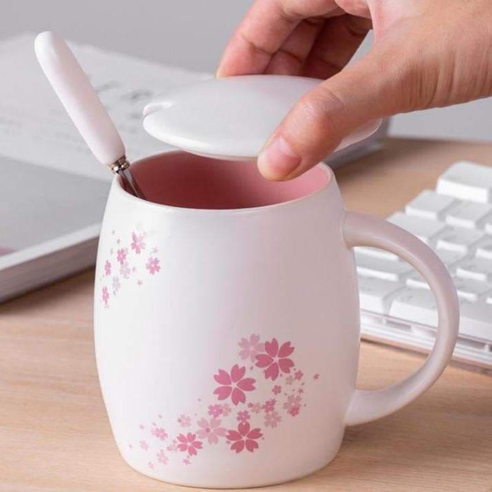 White/Pink Pastel Cute Sakura Mug Cup MK16049 - cup