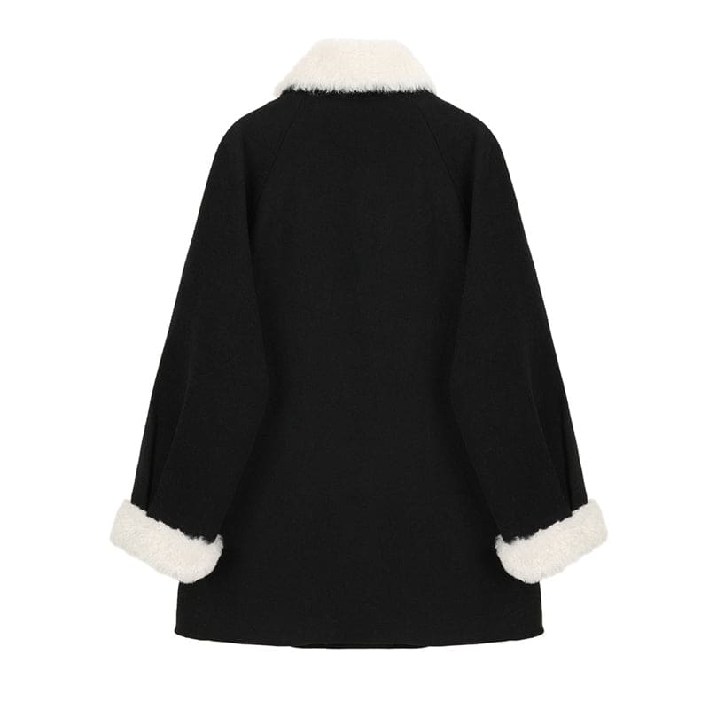 Wool Turn-down Collar Coat Single Breasted Long Jackets