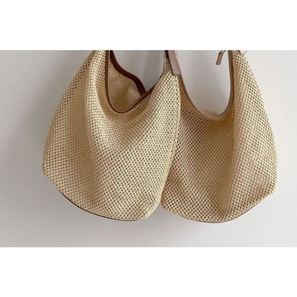 Woven Buckled Tote Bag